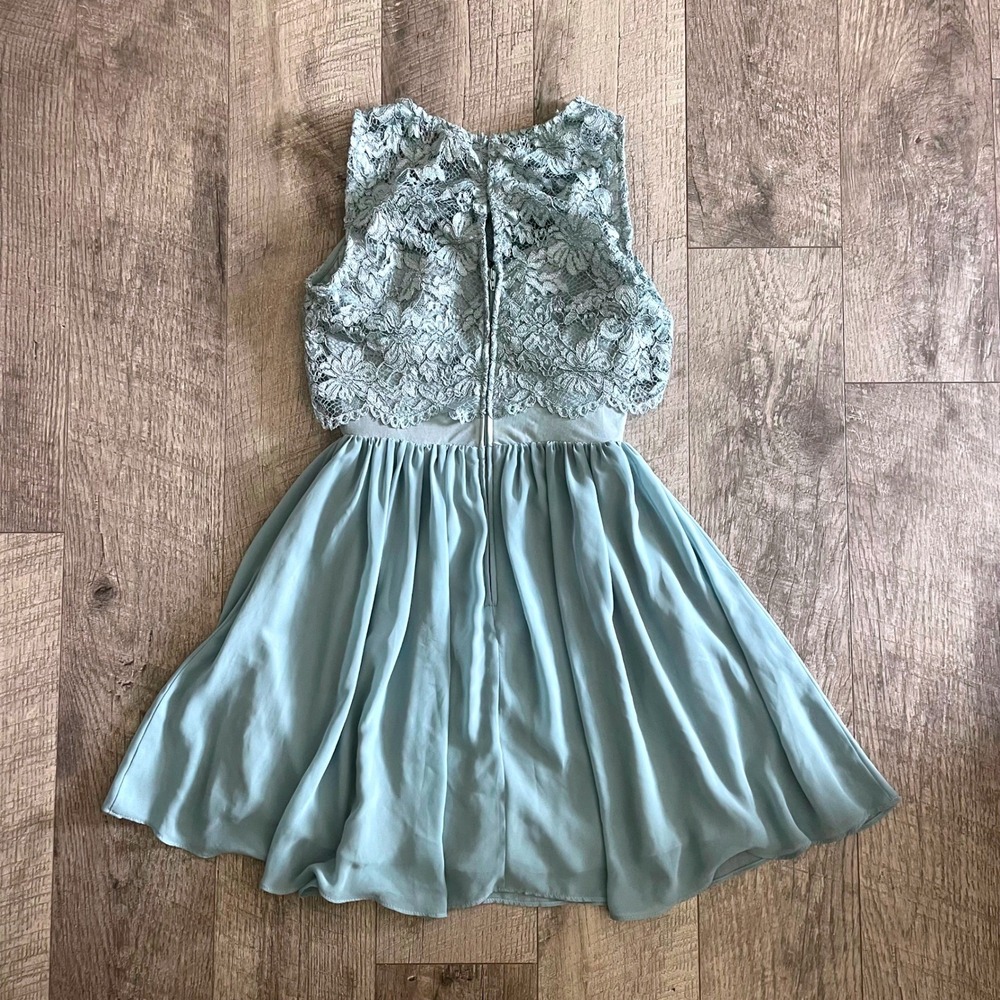 City Studio Light Blue Lace Chiffon‎ Fit & Flare Cocktail Dress Size 5 RN 75010 - Picture 5 of 6